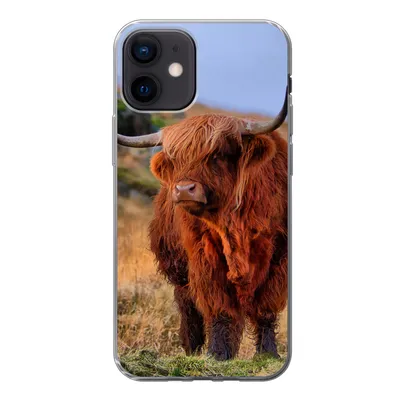 Produktbild von MuchoWow® Handyhülle Schutzhülle Hülle für iPhone 12 Schottische Highlander - Gras - Steine Silikon Softcase Handy Hülle - Schutzhülle