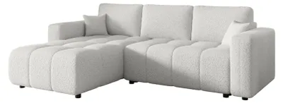 Produktbild von ZARA Ecksofa L-Form mit Schlaffunktion und Bettkasten, Boucle Cremeweiß