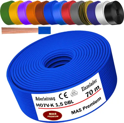 Produktbild von 70m Aderleitung H07 V-K DBL 1x1,5 mm² Dunkelblau Einzelader flexibel