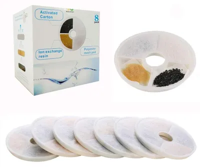 Zdjęcie produktu dla 8 sztuk filtrów do fontann dla kotów, z motywem kwiatowym