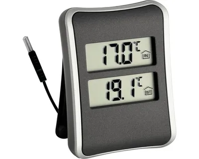 Produktbild von TFA - Digitales Innen-Außen-Thermometer 30.1044 - anthrazit/silber