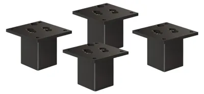 Produktbild von 4er Set sossai Aluminium Möbelfüße 80mm in Schwarz Schrankfüße Sockelfüße