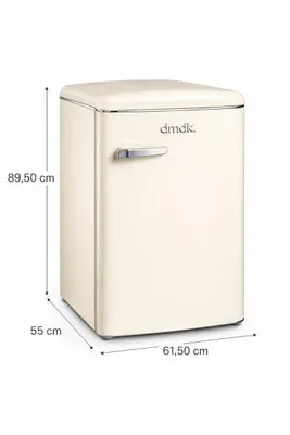 Image de DMDK DKC1 Réfrigérateur de table rétro avec compartiment congélateur 88 cm crème