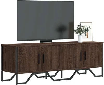 Image de Maison Exclusive - Meuble TV aspect chêne brun 122x34x41 cm Matériau dérivé du bois