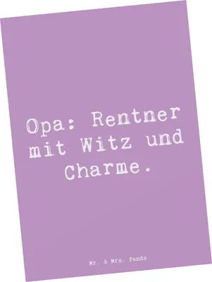 Produktbild von Mr. & Mrs. Panda Postkarte Spruch Opa Rentner - Lavendeltraum - Geschenk, Grußkarte, bildkarte, Großpapa, generationsübergreifend, Liebe, Humor, Familie, Postkarten