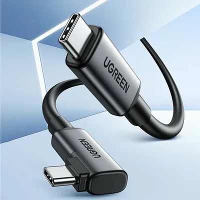Produktbild von Ugreen Right Angle USB-C to USB-C Link Cable 5m Black (90629)