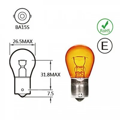 Obrázok produktu pre Kugellampe 12V 21W Ba15s Pin 180°