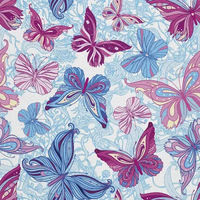 Produktbild von OUTDOOR DEKOSTOFFE OXFORD - Motiv rosa-blaue Schmetterlinge I DX393