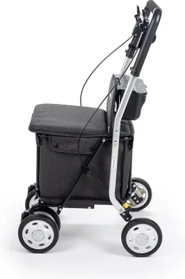 Produktbild von Famanu Einkaufstrolley mit Rädern - Faltbar - Abnehmbare Einkaufstasche - Einkaufwagen