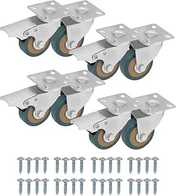 Produktbild von Famanu Möbelrollen 50mm - Gummiräder mit Doppelbremse