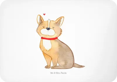 Produktbild von Mr. & Mrs. Panda magnet Hund Glück - Weiß - Geschenk, bildmagnet, Spruch, Liebe, Kühlschrankmagnet, Sprüche, Corgie, whiteboardmagnet, Herz, Notizhalter, Pinnwandmagnet