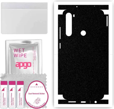 Produktbild von apgo Rückseite + Seiten Schutzfolie, Skin, kompatibel mit Xiaomi Redmi Note 8, Hinten Displayschutzfolie aus Vinylfolie, kratzfest, einfache Montage - Mattschwarz