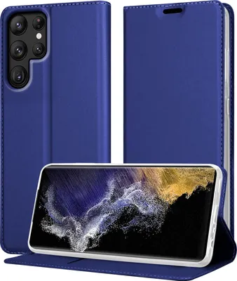Produktbild von Cadorabo Handyhülle für Samsung Galaxy S22 ULTRA Schutz Hülle in Blau Cover Etui Book Case Booklet