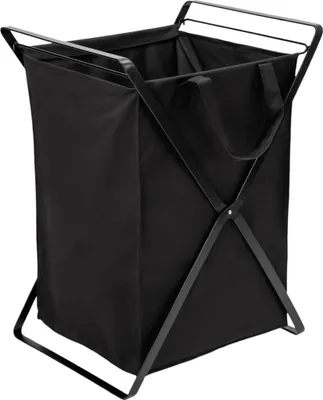 Produktbild von Yamazaki Wäschekorb Wäschesammler mit herausnehmbarer Tasche 49,3x64x37,6 cm schwarz
