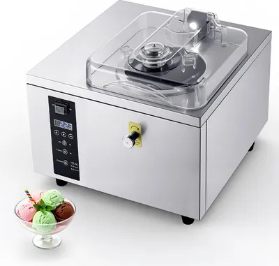 Produktbild von Gewerbliche Eismaschine - Gelato-Eiscrememaschine - 500 W - 5 L/h - 2,8 L Edelstahlzylinder (304) - Selbstreinigung - LED-Bedienfeld - Für Gastronomie