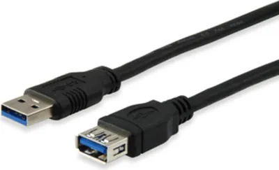 Produktbild von Equip USB 3.0 A auf A Verlängerungskabel Stecker auf Buchse, 3.0m, 5Gbps, Schwarz, 3 m, USB A, USB A, USB 3.2 Gen 1 (3.1 Gen 1), Männlich/Weiblich, Schwarz