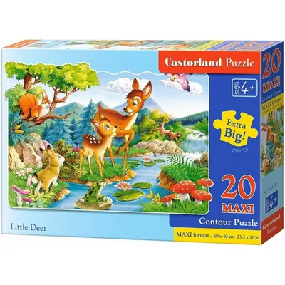Imagen del producto de Castorland, Puzzle "Pequeños Ciervos", 20 piezas, tamaño grande. Modelo: C-02177-1