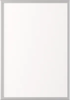 A silver aluminum picture frame for DIN A4 paper.