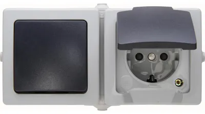 Produktbild von Kopp 138656001, Typ F, CEE 7/4, Schwarz, Grau, Thermoplast, IP44, 250 V