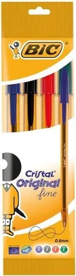 Produktbild von BIC 872725, Clip, Stick-Kugelschreiber, Nachfüllbar, Schwarz, Blau, Grün, Rot, 4 Stück(e), Fein