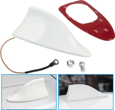 Produktbild von A65C Bolwins Universal Auto Shark Hai Antenne Dachantenne Haifisch Hochglanz in Weiß