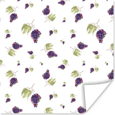Produktbild von MuchoWow® Poster Weintrauben - Blau - Muster 50x50 cm - Wohnzimmerdekoration