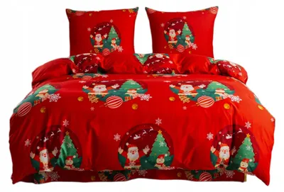 Produktbild von Baumwolle world Weihnachtliche Bettwäsche 160x200 cm Rot