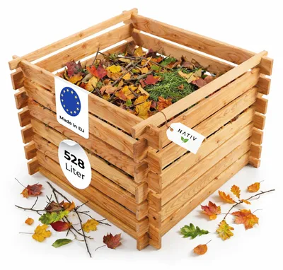 Produktbild von Holzkomposter natur 100x100cm Lärche für Garten Stecksystem langlebig