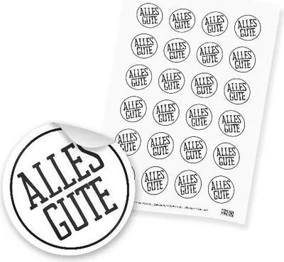 Produktbild von itenga 24x Sticker "Alles Gute" (Motiv 162) weiß schwarz