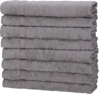 Produktbild von 8er Set Duschtücher 70x140 cm Baumwolle Weich Soft Frottee Saugfähig Duschtuch, Farbe:anthrazit