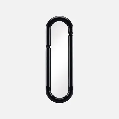 Produktbild von sweeek - Ovaler Spiegel mit glänzender Umrandung 160cm - Schwarz