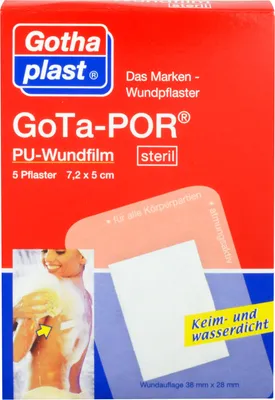 Produktbild von GoTa-POR PolyurethanWundfilm steril 7,2 cm x 5 cm Pflaster, 5 St. Pflaster