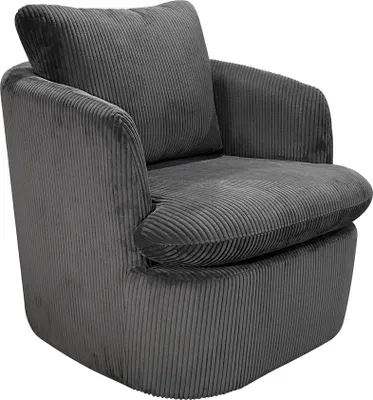 Produktbild von byLIVING Sessel HARMONY / Grob-Cord dunkelgrau / Vollpolster / 360° drehbar / B 72, H 69, T 77 cm