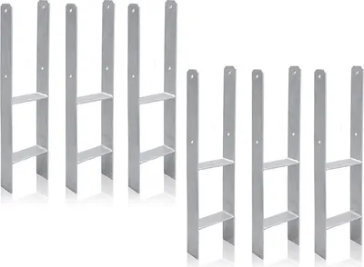 Produktbild von SWANEW 6x H-Anker Pfostenträger Gartenspielgeräte-Zubehör 600MM verzinkt feuerverz Feuerverzinkt Pfostenanker 91MM