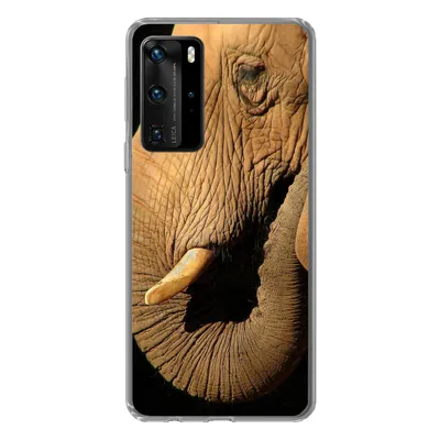Produktbild von MuchoWow® Handyhülle Schutzhülle Hülle für Huawei P40 Pro Elefant - Tiere - Nahaufnahme - Schwarz Silikon Softcase Handy Hülle - Schutz
