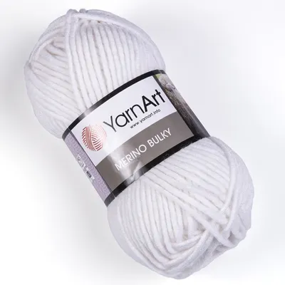 Produktbild von YarnArt Merino Bulky 501 Weiß – Weiche, dicke Wolle für schnelle Strickprojekte