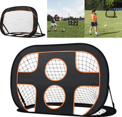 Produktbild von XINZI Fußballtor für Kinder 2 in 1 Pop-Up Fußball Tor inkl. Tragetasche & Bodennägel, für Außen und Innen, Fußballtraining (120 x 80 x 80 cm)