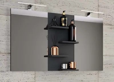 Produktbild von VCM Badspiegel rahmenlos | Wandspiegel mit Ablagefächer | modernes Design | Maße ca. H. 59 x 112 cm x T. 12 cm | Wandspiegel – Budasi