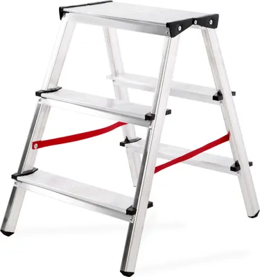 Produktbild von Aluleiter Zweiseitige Haushaltsleitern Stehleiter 2x3 Stufen 125KG MSTR
