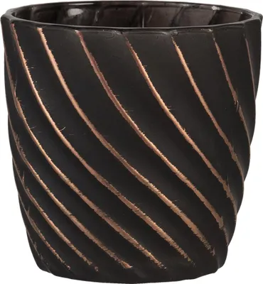 Produktbild von Clayre & Eef Teelichthalter Ø 9x9 cm Schwarz Glas