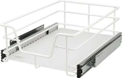 Produktbild von Bremermann teleskopická zásuvka pro skříňku 40 cm s policí Kuchyňská zásuvka, bílá