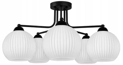 Imagen del producto de Lámpara de techo FKL DESIGN, modelo N899 (E5), con portalámparas E27 y pantalla esférica de vidrio blanco
