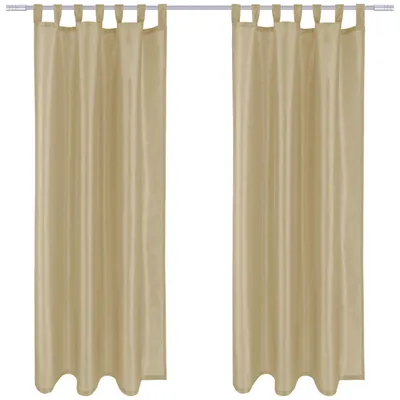Imagen del producto de Paquete de 2 cortinas opacas Alessia con lazadas, 140x145 cm, color beige claro