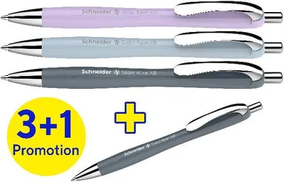 Produktbild von Schneider Kugelschreiber Slider Rave XB Trend 26, Box 4 Stück sortiert
