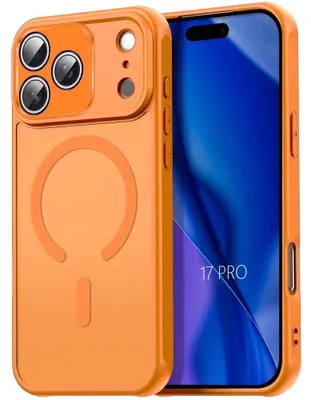 Image de Coque pour iPhone 17 Pro, avec Cercle Magnétique et Protection Caméra Anti-Rayures - Orange