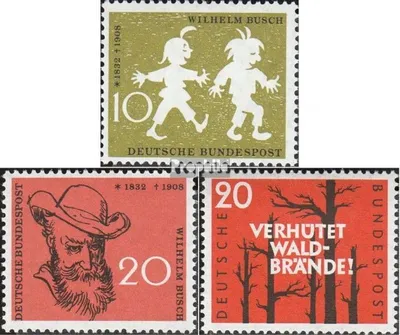 Produktbild von Briefmarken BRD (BR.Deutschland) 1958 Mi 281-282,283 (kompl.Ausg.) gestempelt 50.Todestag von Busch