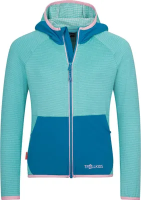 Produktbild von TROLLKIDS Girls Holmedal Mädchen Outdoor Fleece Jacke mit Kapuze blau 116