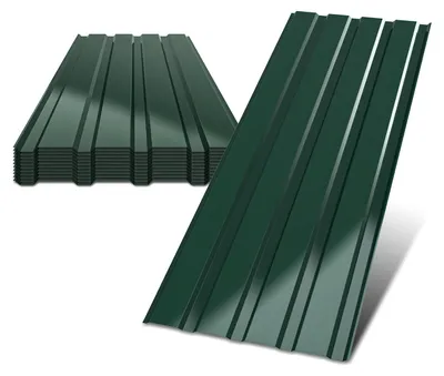 Image de Eikuavons 12 lames de tôle trapézoïdale 115 cm x 45 cm = 6 m² de tôle de toiture pour abri de jardin/carport, galvanisée, verte, tôle profilée, tôle murale, tôle de toiture, tôle ondulée, panneaux de toiture