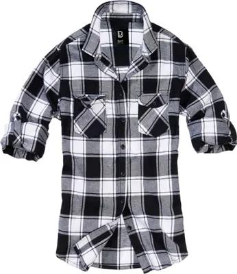 Obrázok produktu pre Brandit Dámska košeľa FLANELL čierna / biela - 7XL