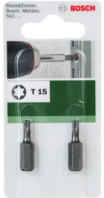 Obrázok produktu pre Bosch 2609255933, 1 kusov, Phillips, Krížový, Torx, 15 x 15 mm, T, 25 mm